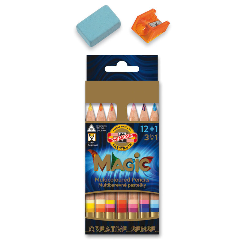 Set 12 matite MAGIC TRIO MINI + accessori