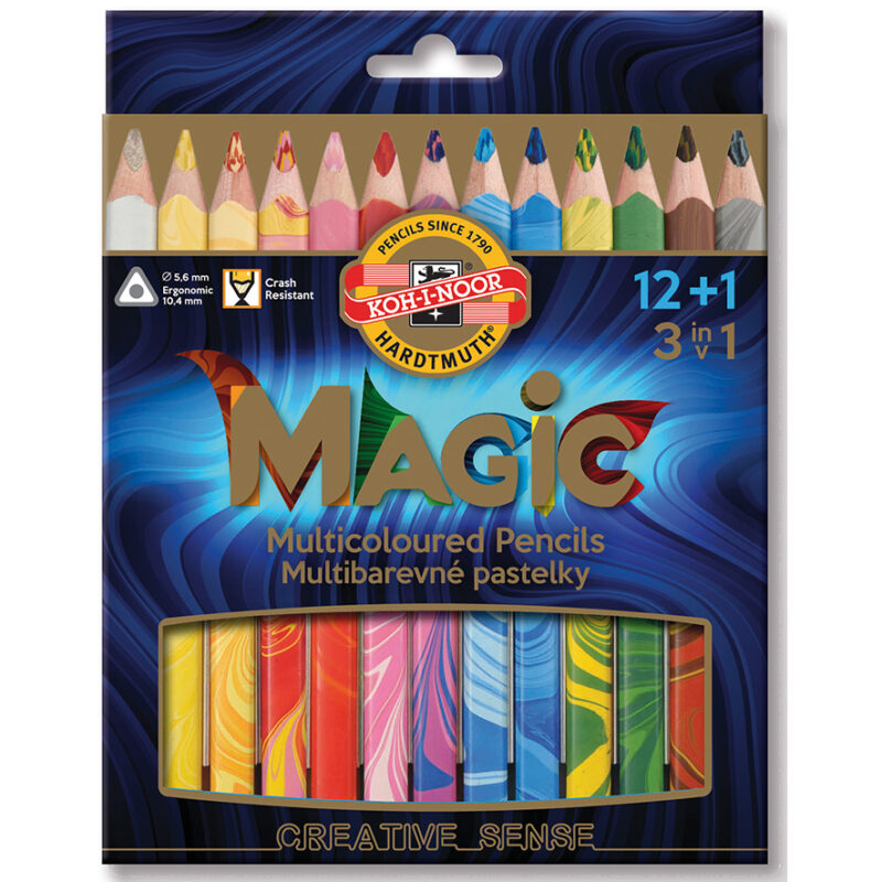 Ast. 12 matite colorate MAGIC triangolari + blender