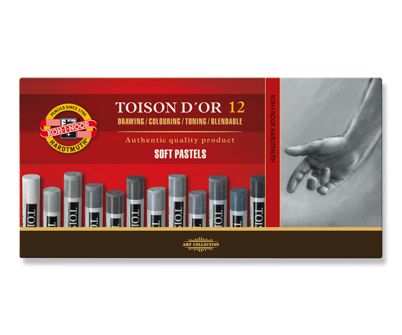 Ast. 12 colori SOFT PASTELS GRIGI Toison D'Or