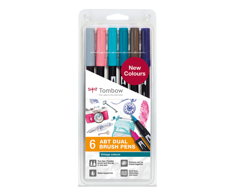 Set 6 pz. DUAL BRUSH - colori VINTAGE