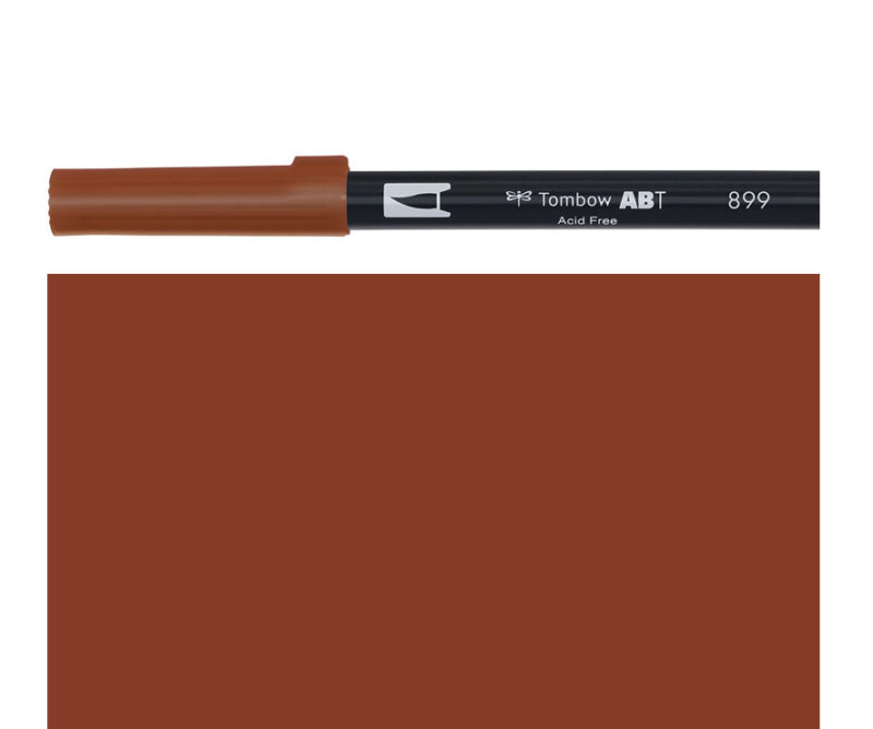 Pennarello DUAL BRUSH red wood