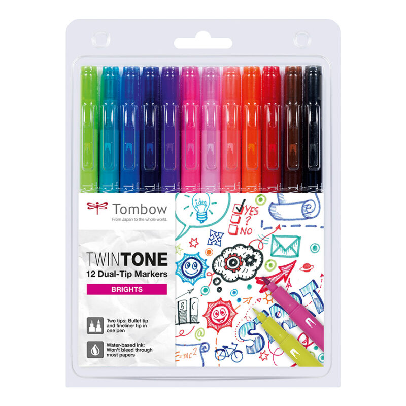 Set 12 marker TWIN TONE colori brillanti