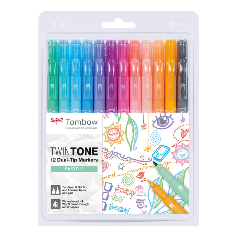 Set 12 marker TWIN TONE colori pastello