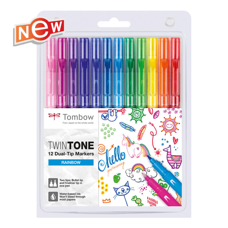 Set 12 marker TWIN TONE colori arcobaleno
