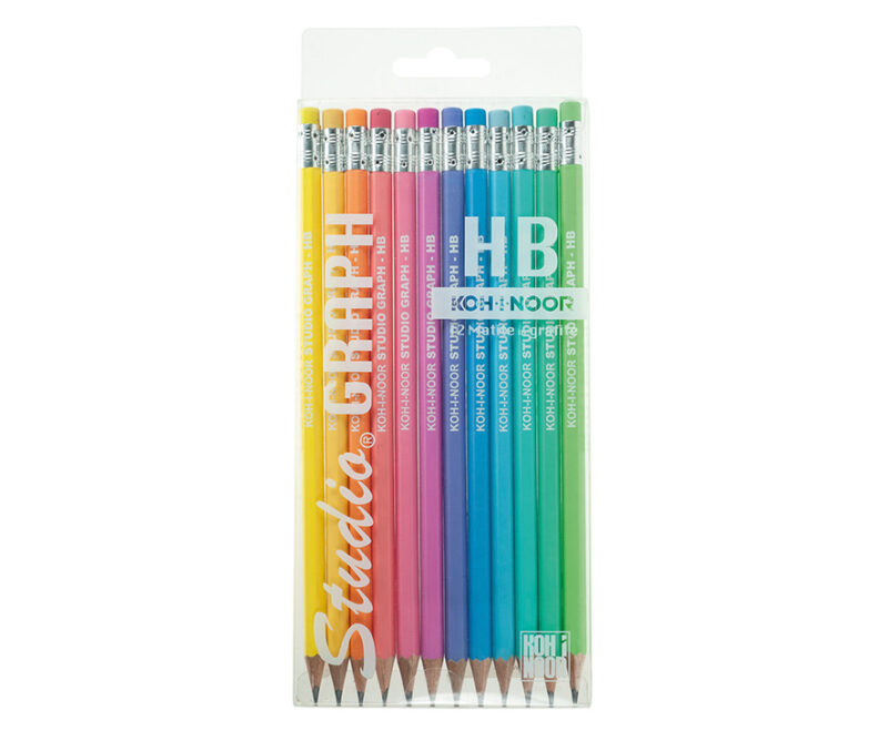 Ast. 12 matite grafite Studio Graph HB con gommino