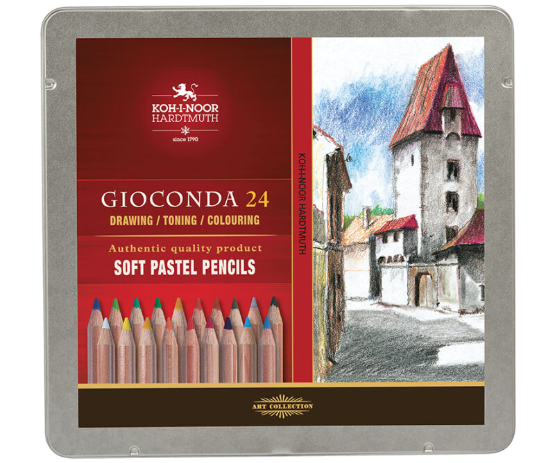 Ast. 24 pastelli SOFT PASTELS Gioconda in scatola di metallo